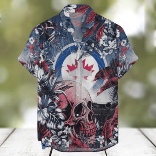 Winnipeg Jets NHL Hawaiian Shirt Tropical Skull Design For Men Women