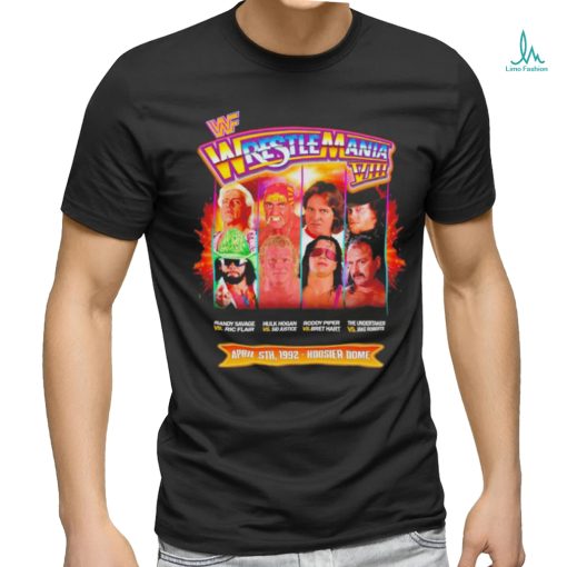 Wrestlemania VIII Randy Savage vs Ric Flair Hulk Hogan vs Sid Justice shirt