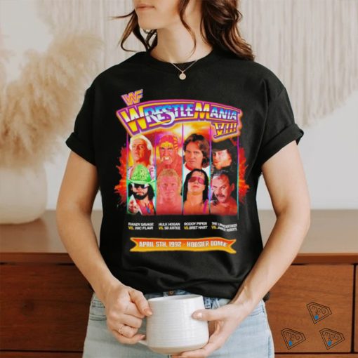 Wrestlemania VIII Randy Savage vs Ric Flair Hulk Hogan vs Sid Justice shirt