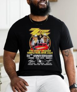 ZZ Top Sharp Dressed Simple Man Tour 2024 55th Anniverasry 1969 2024 Thank You For The Memories Shirt