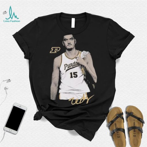 Zach Edey signature portrait shirt