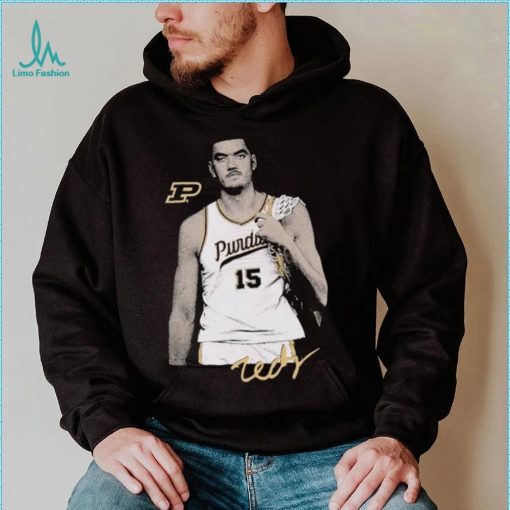 Zach Edey signature portrait shirt