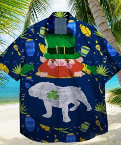 a dog and shamrocks st patrick day hawaiian shirt