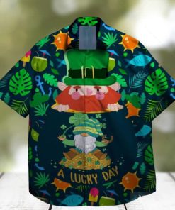 a lucky day shamrock st patrick day hawaiian shirt