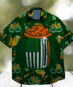 american flag shamrock leprechaun st patrick day hawaiian shirt beach