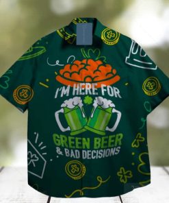 beer shamrock leprechaun st patrick day hawaiian shirt