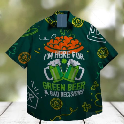 beer shamrock leprechaun st patrick day hawaiian shirt