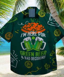 beer shamrock leprechaun st patrick day hawaiian shirt