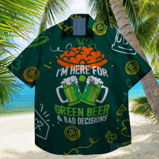 beer shamrock leprechaun st patrick day hawaiian shirt