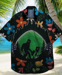 bigfoot alein on st patrick day hawaiian shirt