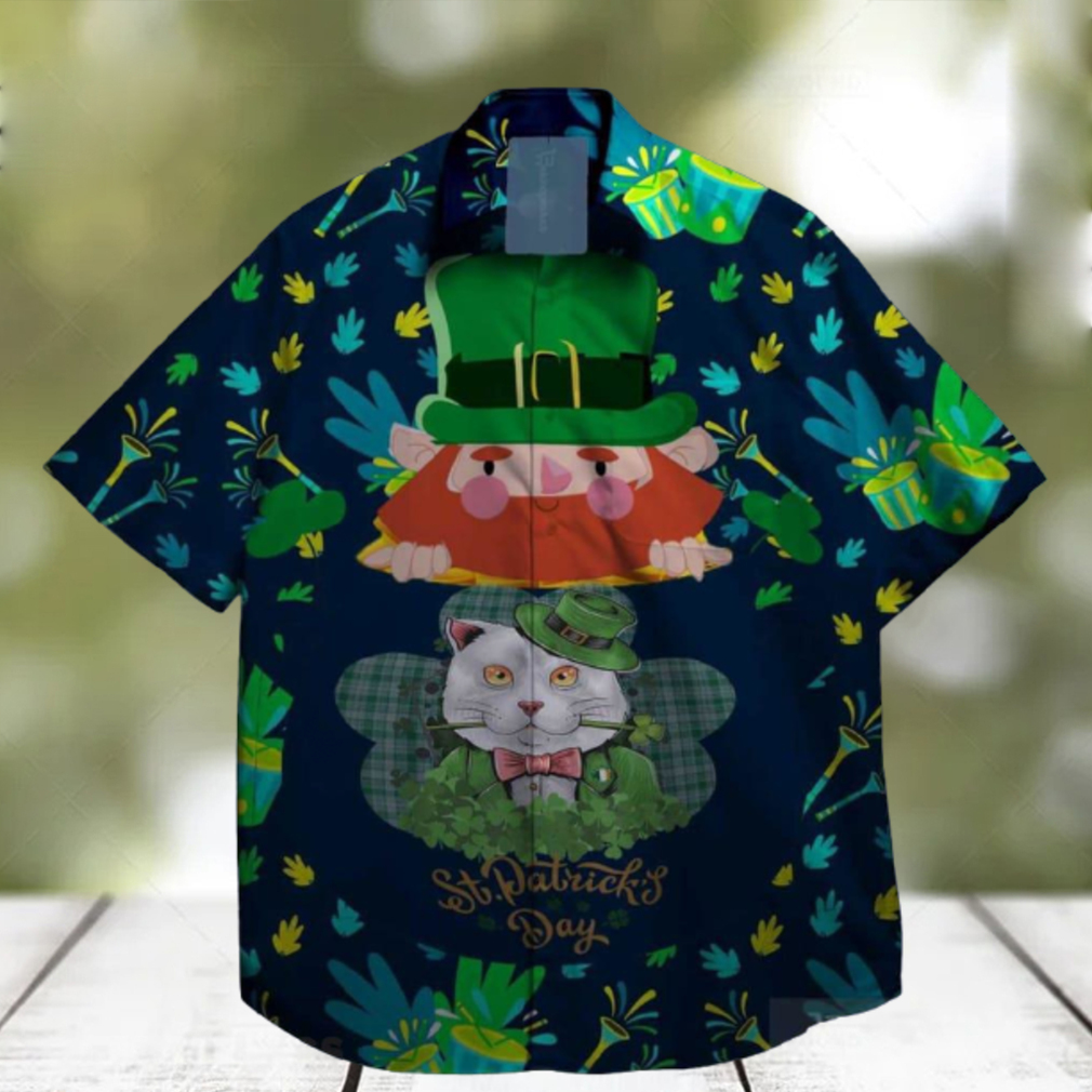 cats and shamrock at st patrick day hawaiian shirt cats and shamrock at st patrick day hawaiian shirt