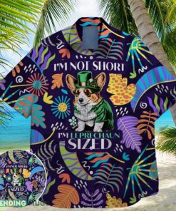 corgi dog paw puppy pet green shamrock bigfoot st paddys vibes on st patrick day hawaiian shirt