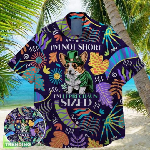 corgi dog paw puppy pet green shamrock bigfoot st paddys vibes on st patrick day hawaiian shirt