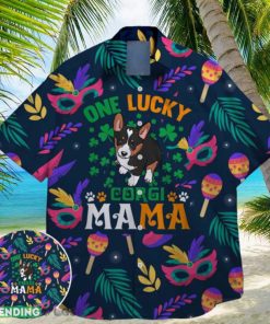 corgi mama funny charm green shamrock bigfoot st paddys vibes on st patrick day hawaiian shirt