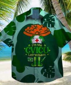 cvicu lucky shamrock leprechaun st patrick day hawaiian shirt