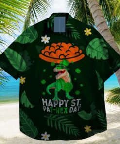 dinosaur lucky shamrock leprechaun st patrick day hawaiian shirt