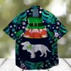 dinosaur lucky shamrock leprechaun st patrick day hawaiian shirt