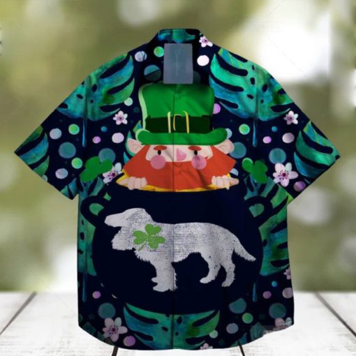 dog and shamrocks st patrick day hawaiian shirt