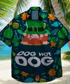 dog hot dog st patrick day hawaiian shirt