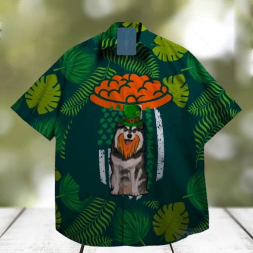 dog lucky shamrock leprechaun st patrick day hawaiian shirt