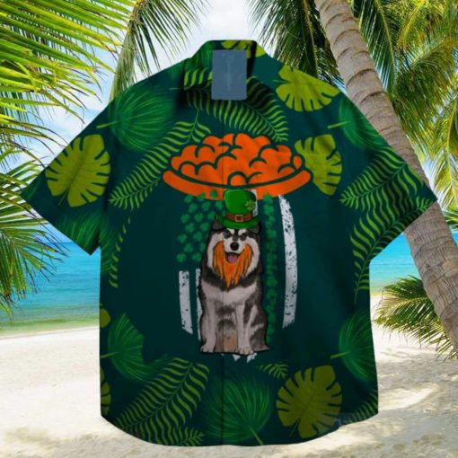 dog lucky shamrock leprechaun st patrick day hawaiian shirt