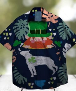 dogs and shamrock at st patrick day hawaiian shirt floral