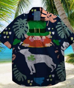 dogs and shamrock at st patrick day hawaiian shirt floral