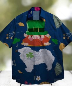 dogs and shamrock at st patrick day hawaiian shirt