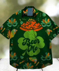 drink beer lucky leprechaun st patrick day hawaiian shirt designer