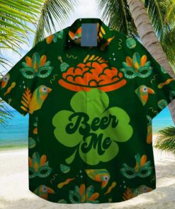 drink beer lucky leprechaun st patrick day hawaiian shirt designer