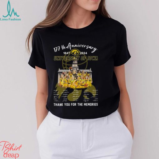 177th Anniversary 1847 2024 University Of Iowa Thank You For The Memories T Shirt