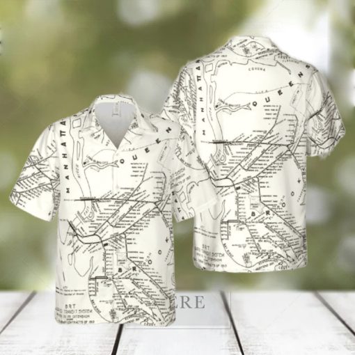 1912 Subway Map Brooklyn Rapid Transit Old Map New York City Hawaiian Shirt