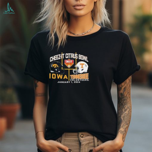 2024 Citrus Bowl Iowa Hawkeyes vs. Tennessee Volunteers Dueling Helmet Shirts
