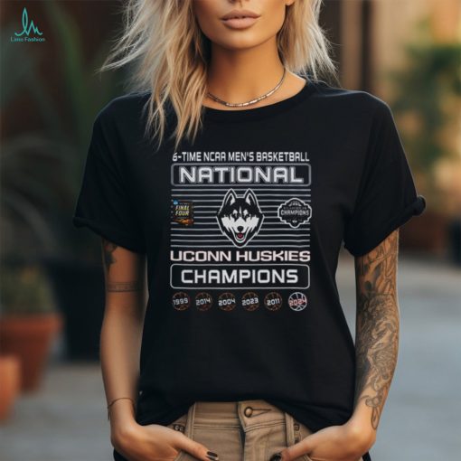 2024 NCAA Men’s Basketball National Champs UConn Huskies 6 Time 1999 2024 Shirt