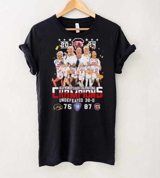 2024 NCAA women’s basketball national champions undefeated 38 0 final four Iowa 75 87 South Carolina Gamecocks shirt