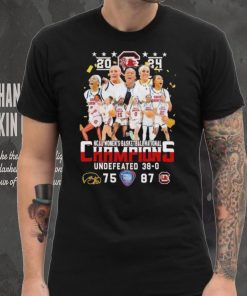 2024 NCAA women’s basketball national champions undefeated 38 0 final four Iowa 75 87 South Carolina Gamecocks shirt