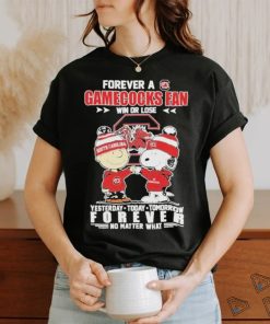 2024 South Carolina Gamecocks Fan Snoopy Charlie Brown Win Or Lose Yesterday Today Tomorrow T Shirt