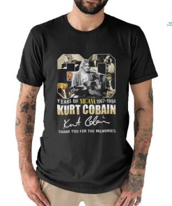 30 Years Of Nirvana 1967 1994 Kurt Cobain Thank You For The Memories Signature Shirt