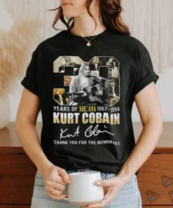 30 Years Of Nirvana 1967 1994 Kurt Cobain Thank You For The Memories Signature Shirt