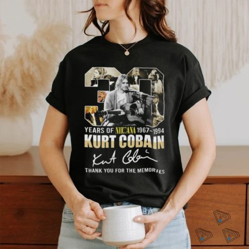 30 Years Of Nirvana 1967 1994 Kurt Cobain Thank You For The Memories Signature Shirt
