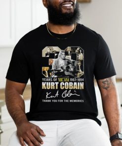 30 Years Of Nirvana 1967 1994 Kurt Cobain Thank You For The Memories Signature Shirt