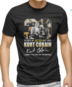 30 Years Of Nirvana 1967 1994 Kurt Cobain Thank You For The Memories Signature Shirt