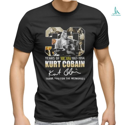 30 Years Of Nirvana 1967 1994 Kurt Cobain Thank You For The Memories Signature Shirt
