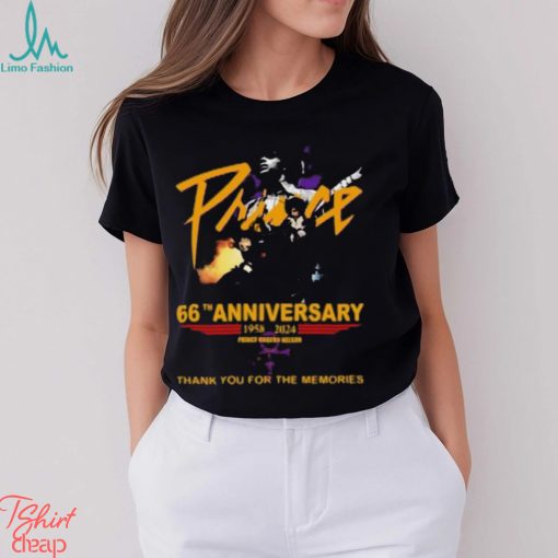 66th Anniversary 1958 2024 Prince Rogers Nelson Thank You For The Memories T Shirt