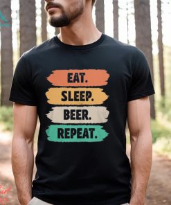 80s retro eat sleep beer repeat shirt