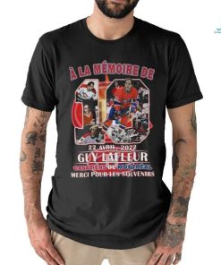 A La Memoire De 22 Avril, 2022 Guy Lafleur Canadiens De Montreal Merci Pour Les Souvenirs T Shirt