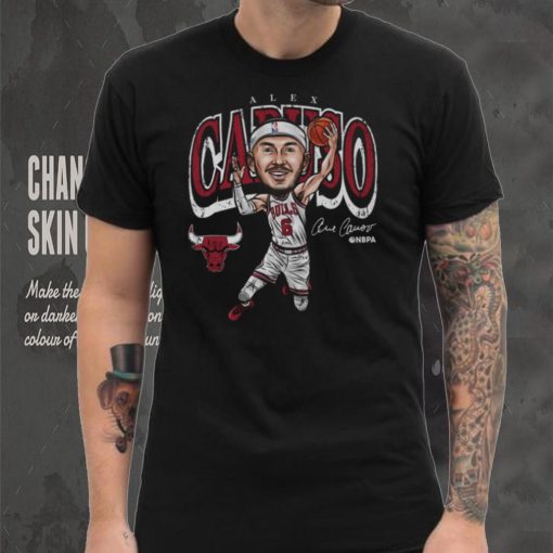 Alex Caruso Chicago Bulls Cartoon WHT Shirt