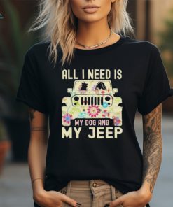 All I need is my dog and my jeep retro shirt