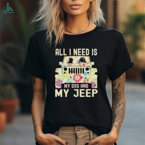 All I need is my dog and my jeep retro shirt