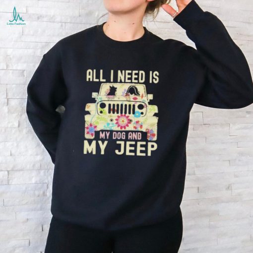 All I need is my dog and my jeep retro shirt